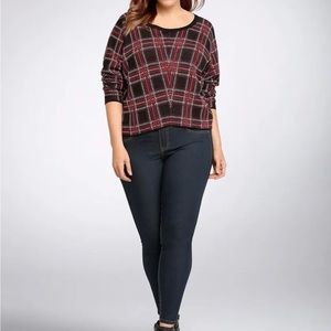 Women’s Torrid Plaid Crop Sweater Size 1 1X​​​​
